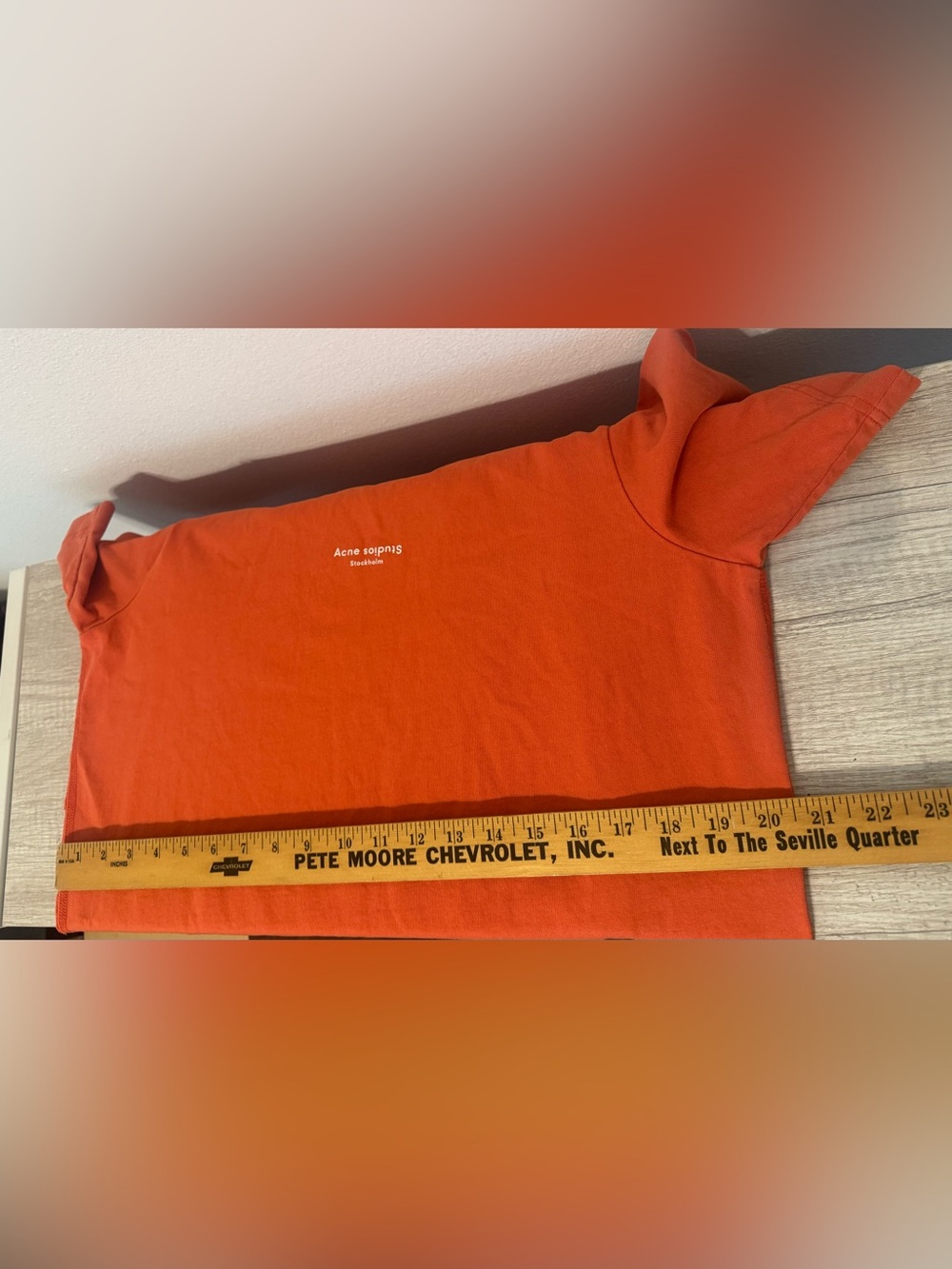 Acne Studios Orange Reverse Logo T-Shirt Dress Streetwear Relaxed Fit Medium - Picture 7 of 11